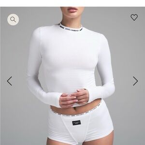 DOLCE&GABBANA X SKIMS COTTON JERSEY LONG SLEEVE T-SHIRT | SNOW small